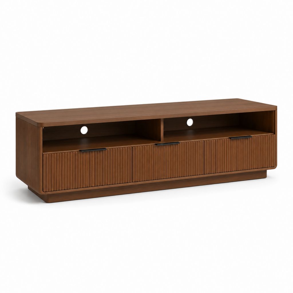 TV Lowboard Walnussbraun MDF rechteckig 180 x 40 x 55 cm