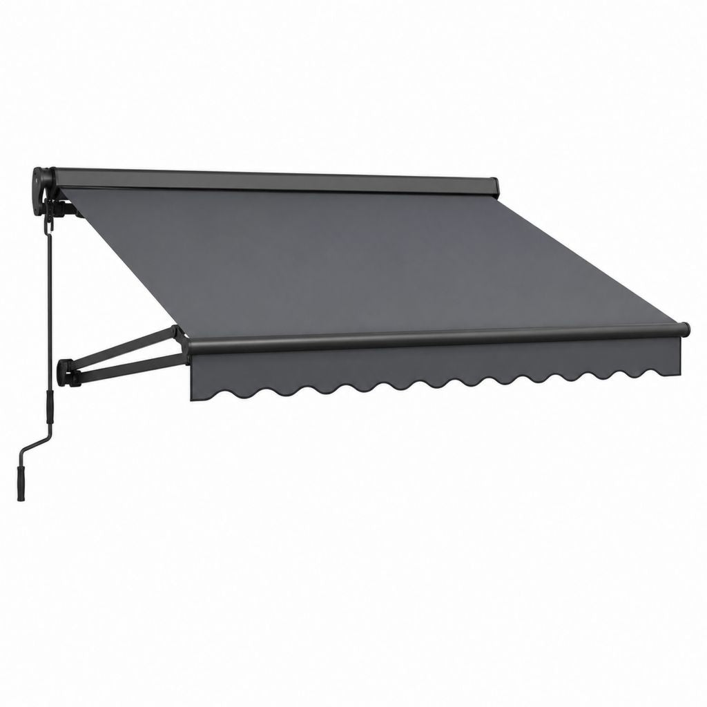 Manuelle Gelenkarmmarkise anthrazit aus Polyester rechteckig 300 x 250 cm